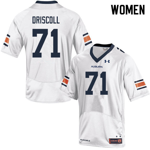 Auburn Tigers Women's Jack Driscoll #71 White Under Armour Stitched College 2019 NCAA Authentic Football Jersey XOH3274ED